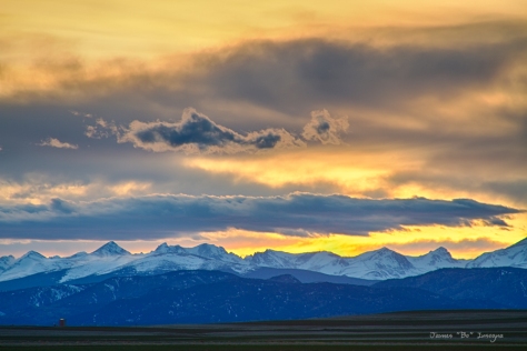Colorado Rocky Mountain Front Range Sunset Gold Art Print